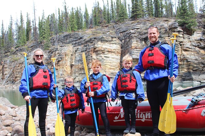 Athabasca Canyon Run Family Rafting: Class II Plus Rapids - Meeting in downtown Jasper at 638 Connaught Drive
