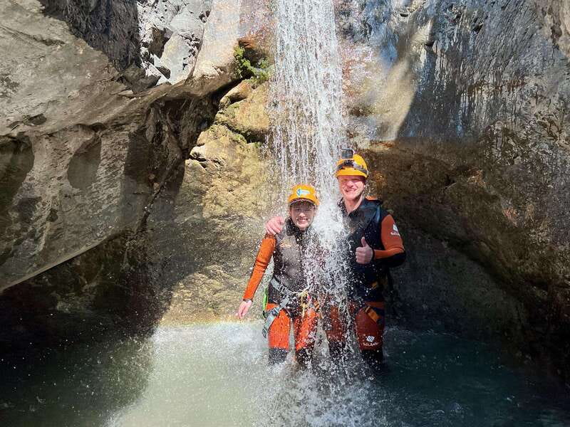 Banff: Beginner Canyoning Half-Day Tour - The final waterfall rappel is the big payoff