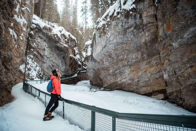 Banff: Morning or Afternoon Johnston Canyon Icewalk - The final climb to the Upper Falls