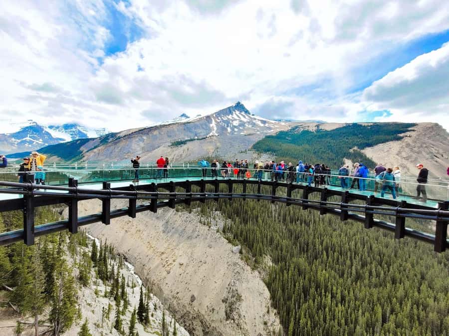 Calgary Banff: Columbia Icefield, Skywalk and Lakes Day Tour - Walking above the Sunwapta Valley on the Skywalk