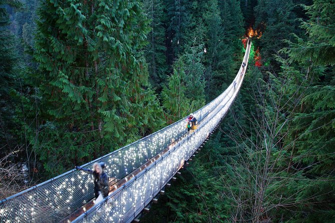 Explore Vancouver City & Capilano Suspension Bridge Canyon Lights - Robson Street shows Vancouver in passing
