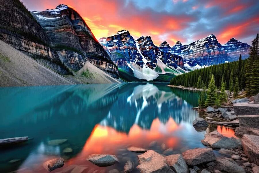 From Banff/Canmore: Moraine Lake, Lake Louise 1.5 hrs Each - Key points at a glance