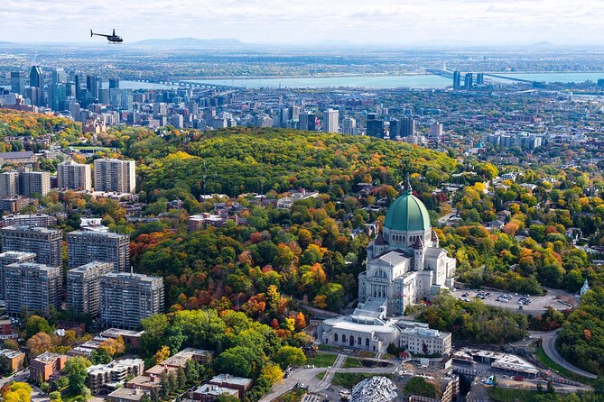 Helicopter Tour Over Montreal - Mount Royal Oratory and the city’s high points