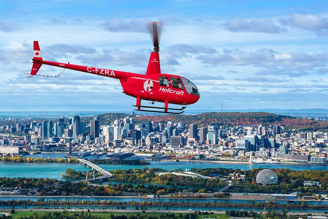 Helicopter Tour Over Montreal - Old Montreal from above