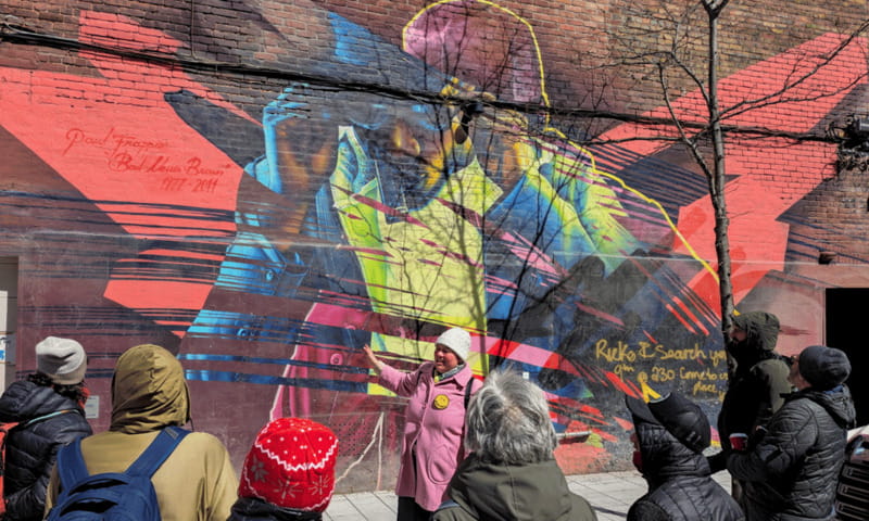 Montreal: Guided Walking Tour of Montreal's Murals - Into the Entertainment District for Phillip Adams and David Guinn