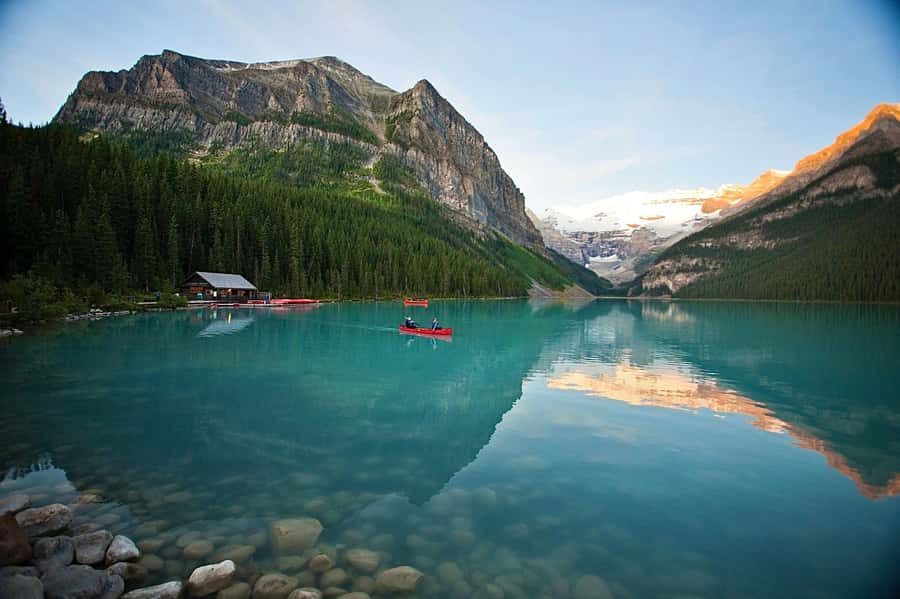 Moraine Lake Louise Emerald Johnston Canyon Banff Yoho Tour - Lake Louise: a polished first stop