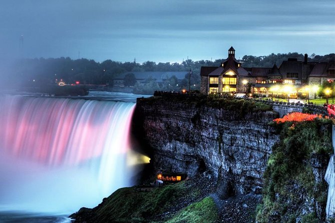 Niagara Falls Canada Day + Night Small Group Tour w/Falls Dinner - Journey Behind the Falls: sound, spray, and stone