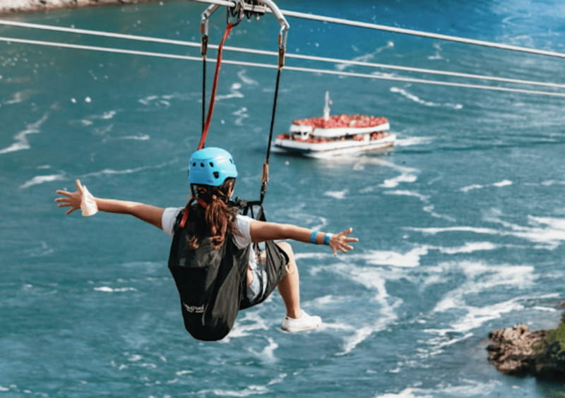 Niagara Falls, Canada: Early Bird Zip Line to The Falls - Leaving the launch platform above the gorge