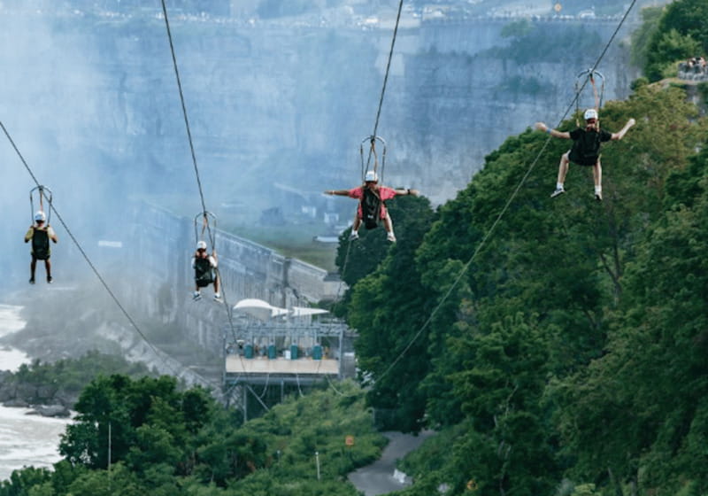 Niagara Falls, Canada: Early Bird Zip Line to The Falls - Reaching the Falls Observation Landing Deck