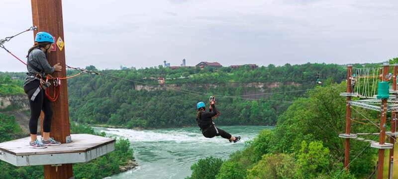 Niagara Falls, Canada: Whirlpool Adventure Ropes Course - The safety briefing and demonstration course