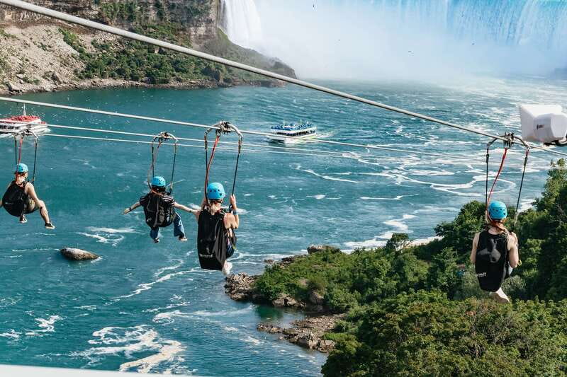 Niagara Falls, Canada: Zipline to The Falls - Getting fitted for the 67-meter launch
