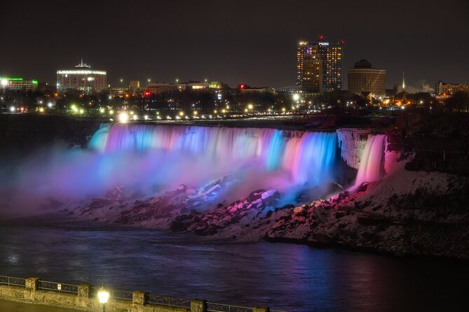 Niagara Falls Evening Tour with Boat, Journey, Dinner & Fireworks - Journey Behind the Falls, an excellent cold-weather substitute