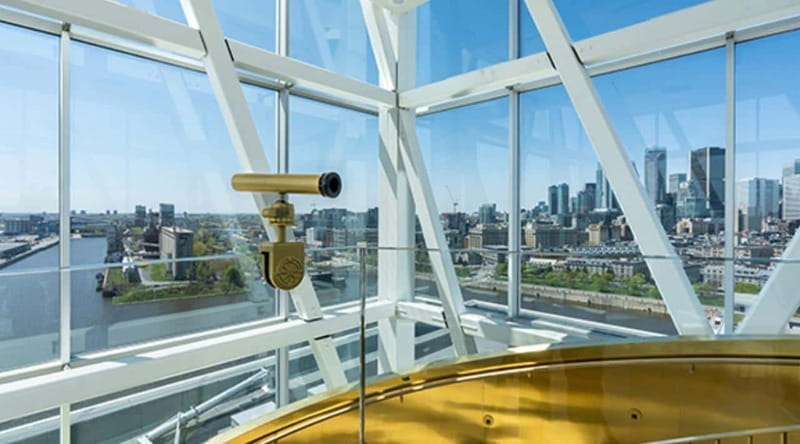 Port of Montreal Glass Tower Entry - Stepping into the glass-bottomed cage