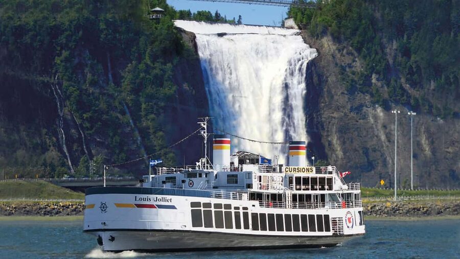 Québec City: Guided Sightseeing River Cruise - Montmorency Falls from below