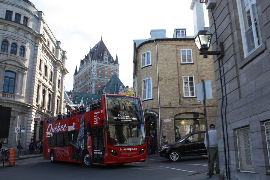 Quebec City: Hop-on Hop-off Open-Top Double Decker Bus Tour - The modern city and high views