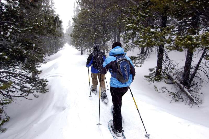 Quebec City: Jacques-Cartier National Park Snowshoeing Tour - Getting fitted for snowshoes at the park
