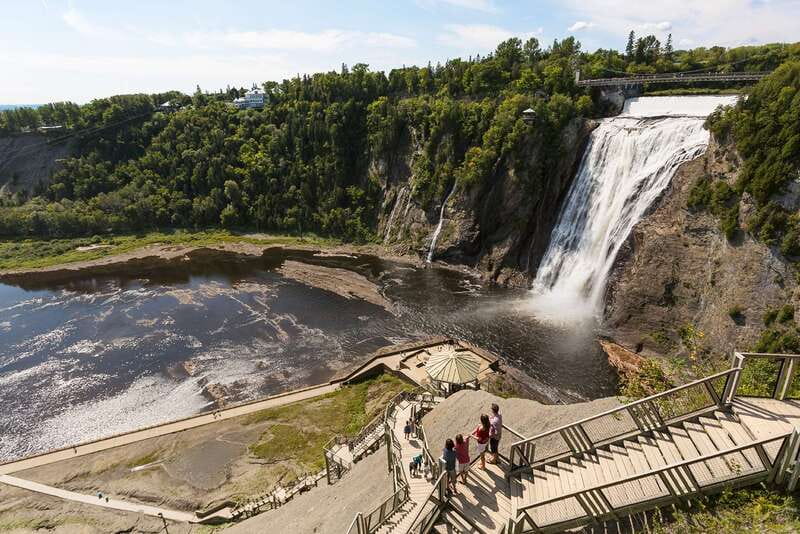 Quebec City: Montmorency Falls with Cable Car Ride - The suspension bridge puts you above the torrent
