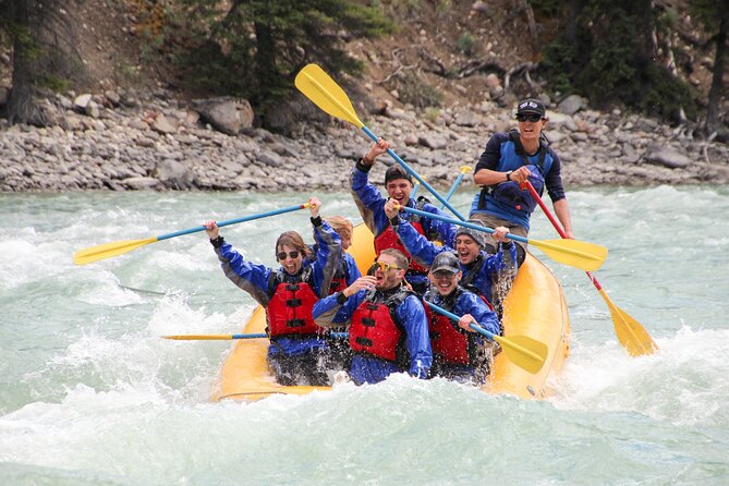 Rafting on Athabasca River Mile 5 in Jasper - Where the Miette River changes the picture
