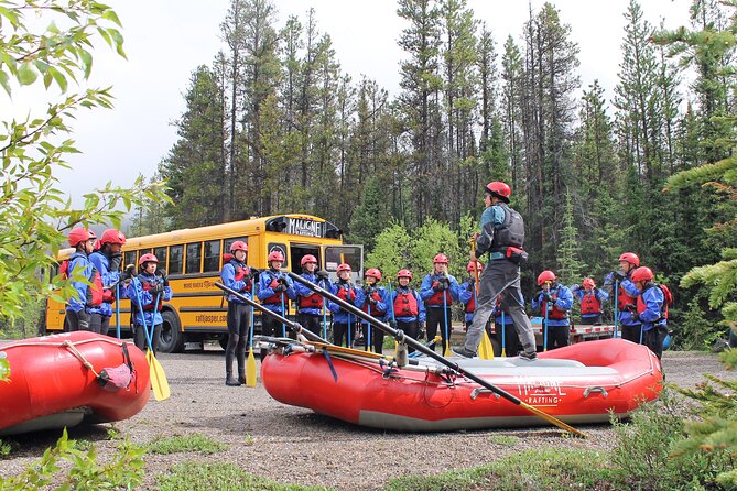 Sunwapta Challenge Whitewater Rafting: Class III Rapids - The safety talk and the six-person raft