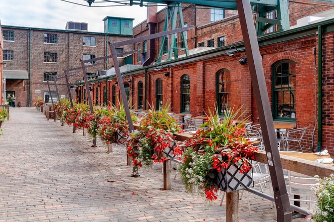 Toronto Premium Night Driving Tour with CN Tower - Cobblestones and old buildings in the Distillery District