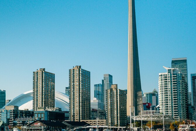Toronto Premium Small Group Driving Tour with CN Tower - Viewing Toronto from the harbour
