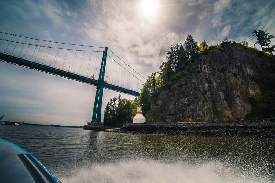 Vancouver: City and Seal Boat Tour - Under the Lions Gate Bridge