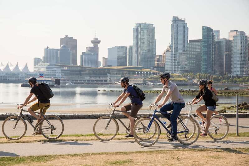 Vancouver: Guided Bike Tour - Starting downtown on a protected bike route