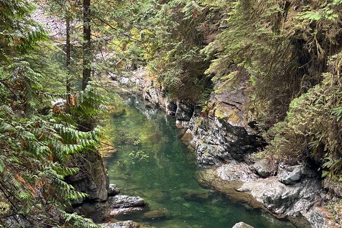 Vancouver Rainforest Hike with Waterfalls, Suspension Bridge, Old Growth Forest - Natural Swimming Pools and Green Creek Water