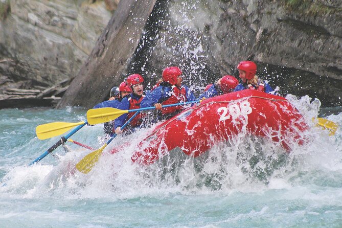 Whitewater Rafting on Jasper's Fraser River - The first sight of Rearguard Falls
